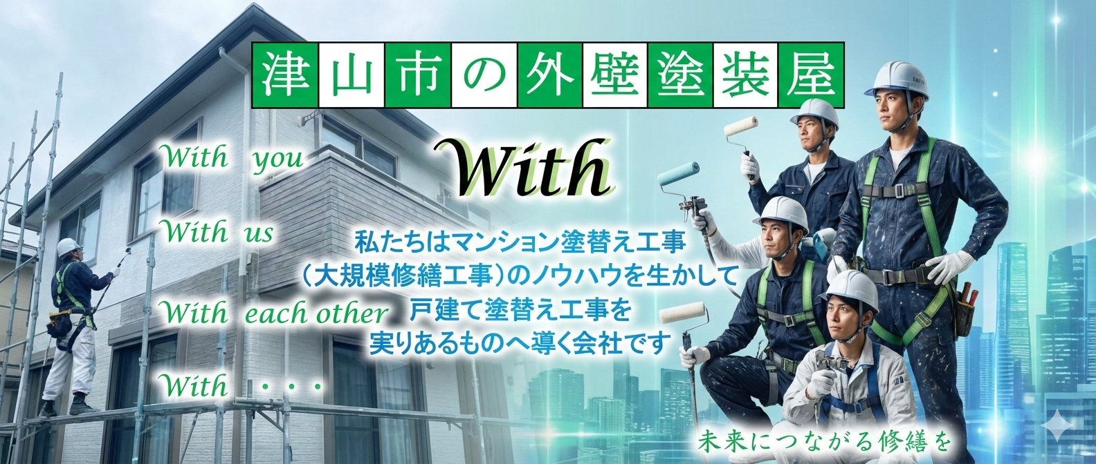 津山市の外壁塗装屋 With - 岡山県津山市のマンション大規模修繕・戸建て外壁塗装